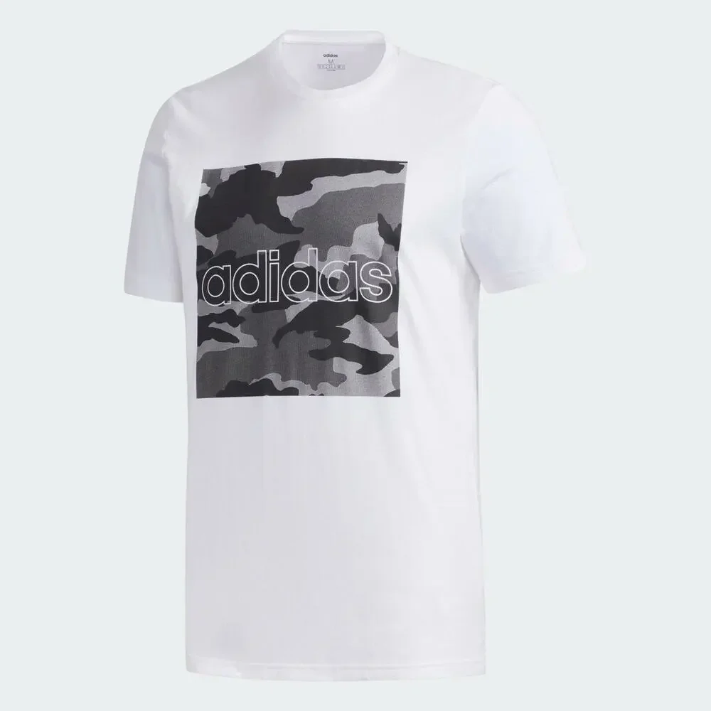 Adidas Camouflage Box Sport Inspired T-Shirt White/Grey Camo Men's XL BNWT